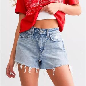Flying Monkey Light Blue Distressed Frayed Hem Denim Shorts